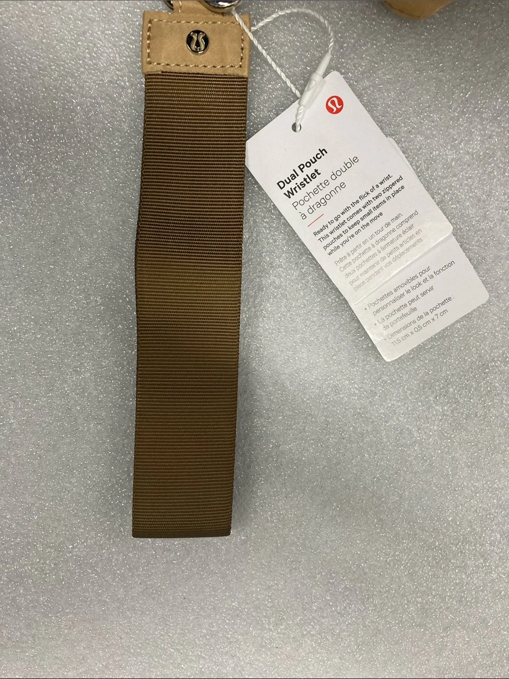 lululemon Brown Dual Pouch Wristlet with Clip